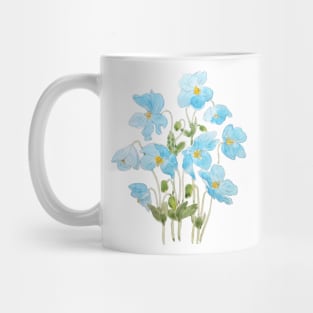 blue Himalayan blue poppy ink and  watercolor Mug